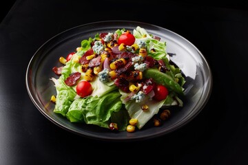 Delicious Barbecue Bacon Wedge Salad with Grilled Corn and Blue Cheese