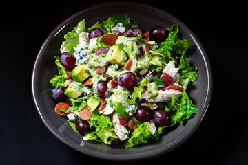 Tempting California Cobb Salad with Turkey Breast and Grapes