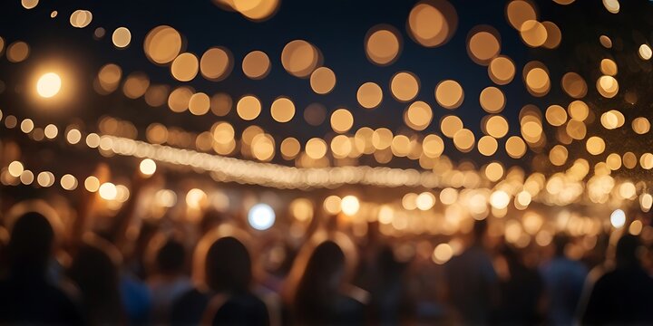 Abstract illustration bokeh lights in night background suitable for celebration, festivals and anniversaries banners