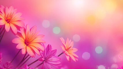 Fototapeta premium beautiful flowers on a pink background