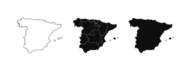 Map of Spain. Vector Spain Map on white background.
