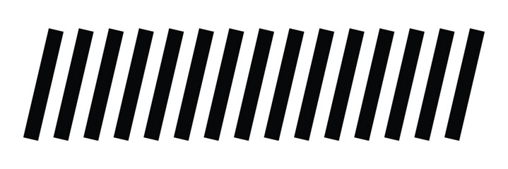 Slash line. Border with diagonal lines. Angle of tilt stripes. Black pattern of footer isolated on white background. Vector illustration in eps 10.