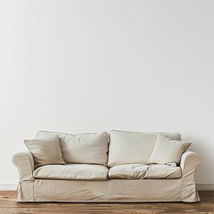 sofa with pillows isolated