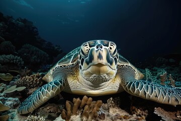 Obraz premium Green Turtle in Bunaken Sulawesi Indonesia