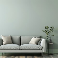 modern interior design in front of the empty wall