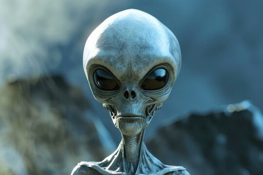 Illustration of humanoid extraterrestrial created using 3D rendering