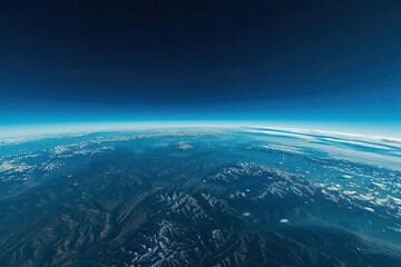 Fototapeta premium Near Space photography at 20km altitude authentic image