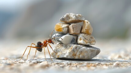 hardworking ants at work