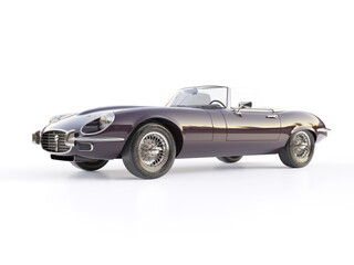 Old School Vintage Classic Racing Coupe Cabriolet Car Isolated