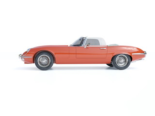 Fototapeta premium Old School Vintage&nbsp;Classic Racing Coupe&nbsp;Cabriolet Car&nbsp;Isolated