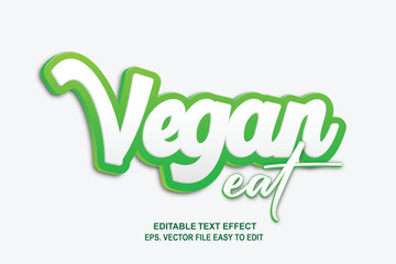 3d eat vegan editable text effect