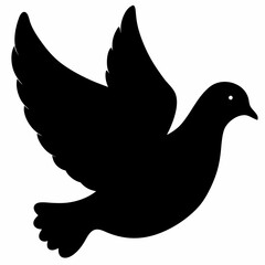 Dove vector illustration, bird  isolated on white, dove silhouette, dove of peace vector art