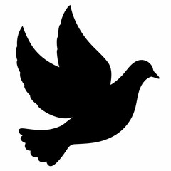 Dove vector illustration, bird  isolated on white, dove silhouette, dove of peace vector art