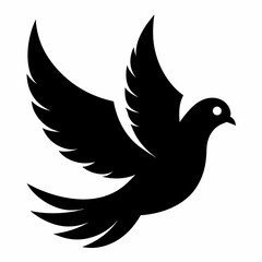 Obraz premium Dove vector illustration, bird isolated on white, dove silhouette, dove of peace vector art
