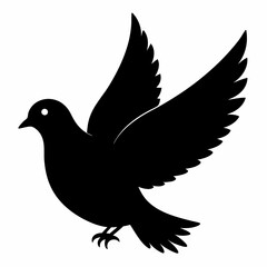 Fototapeta premium Dove vector illustration, bird isolated on white, dove silhouette, dove of peace vector art