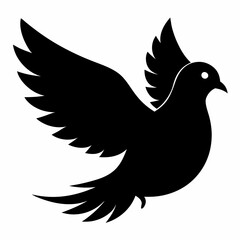 Dove vector illustration, bird  isolated on white, dove silhouette, dove of peace vector art