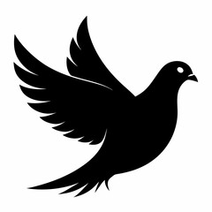 Dove vector illustration, bird  isolated on white, dove silhouette, dove of peace vector art