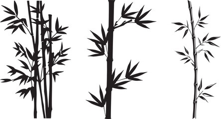 Naklejka premium Three seat of bamboo tree vectors