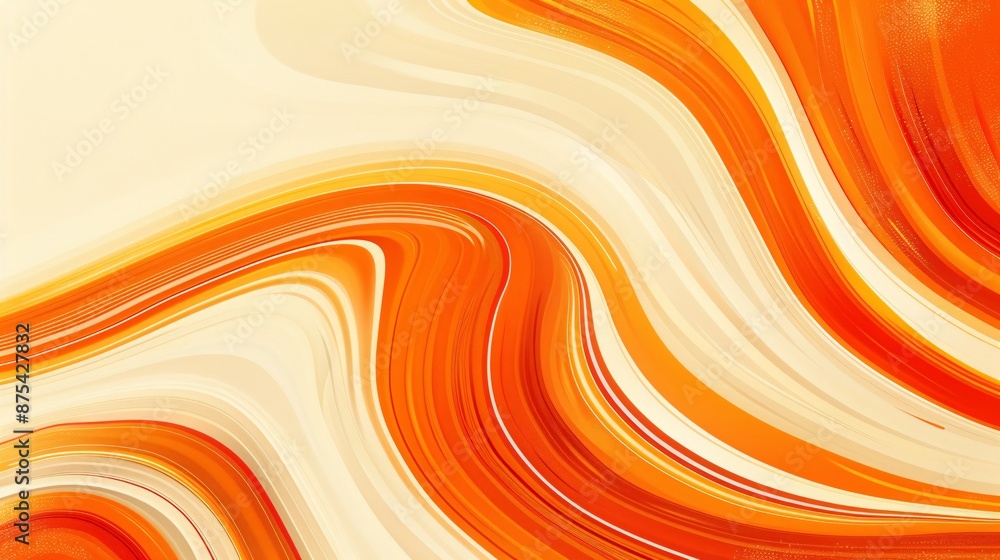 Poster abstract orange and cream swirl background with fluid gradient design