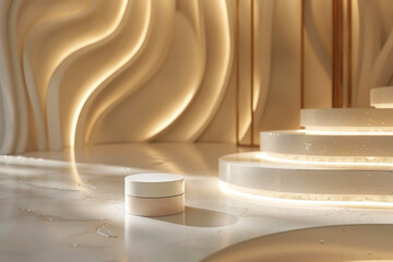 close-up of a detailed cosmetics mockup showing the intricate textures and fine details of the packaging design