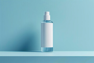 White cosmetic bottle mockup with minimalist design for displaying skin care or beauty products.