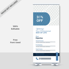Modern business roll-up banner editable template 