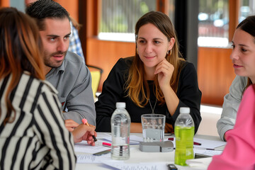Young Professionals Collaborating During a Team Meeting