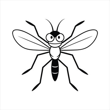 recommend clip art: angry mosquito isolated vector line art