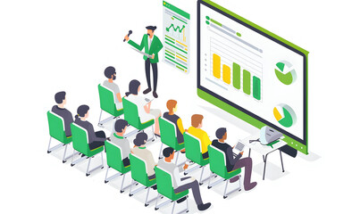  vector illustration of an online training . Created using generative AI
