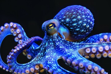 Obraz premium Mesmerizing Blue Octopus Underwater