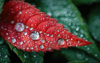 water drops on leaf