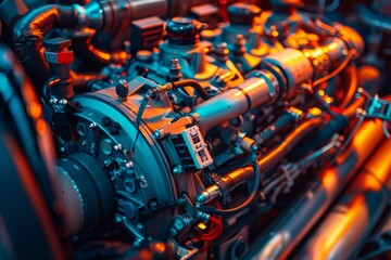 Modern Aircraft Engine Control Systems and Electronics Close-Up for Industrial Design