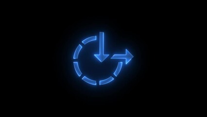 Ease of access icon glowing neon blue color animation