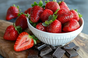 Fresh Strawberries and Dark Chocolate