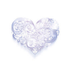 A wedding heart full of love, perfect for an invitation or card, white, delicate
