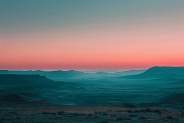 Serene sunrise over mountain landscape