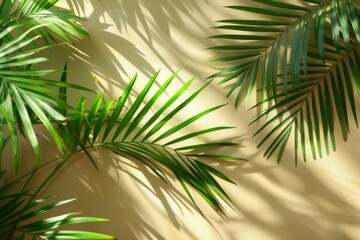 Tropical Palm Leaves Casting Shadows
