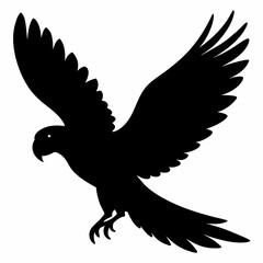 Parrot vector illustration, bird  isolated on white, Parrot silhouette, Parrot vector art