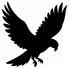 Parrot vector illustration, bird  isolated on white, Parrot silhouette, Parrot vector art