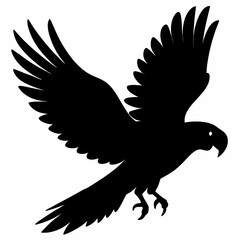Fototapeta premium Parrot vector illustration, bird isolated on white, Parrot silhouette, Parrot vector art