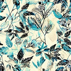 Fototapeta premium Elegant Floral Grid Pattern for Fabric and Wallpaper