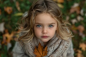 Fototapeta premium Portrait of a Young Girl in Autumn