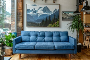 Modern Living Room with Scenic Art