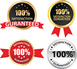 100% satisfaction guaranteed badge vector design
