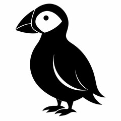 Puffin vector illustration, bird  isolated on white, Puffin silhouette, Puffin  vector art