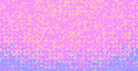 Abstract semi-circle shapes pattern, colorful pink and blue halftone gradient graphics, background banner.