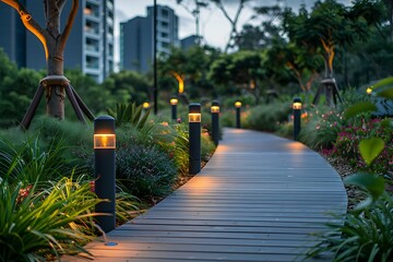 Eco friendly lighting solutions in public spaces enhancing ambiance and reducing energy use