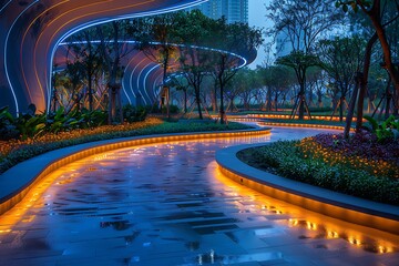 Eco friendly lighting solutions in public spaces enhancing ambiance and reducing energy use