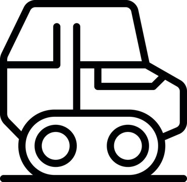 recommend clip art: Line art icon of a small tank moving forward on a continuous track
