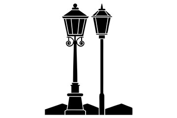  room lamp post icon silhouette vector illustration